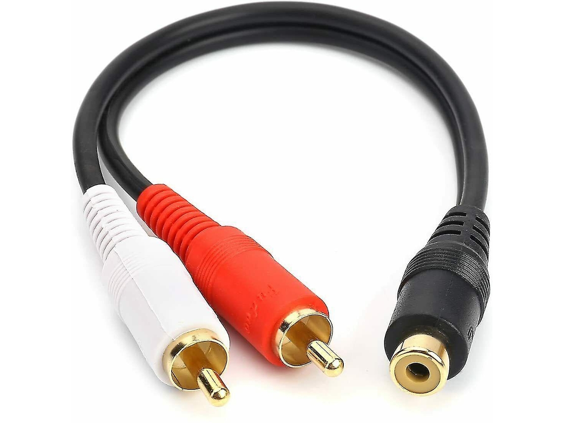 Cabo De Áudio Rca Premium, Adaptador Y, Divisor, 1 Plugue Fêmea Para 2 Plugues Macho. Aquaforge
