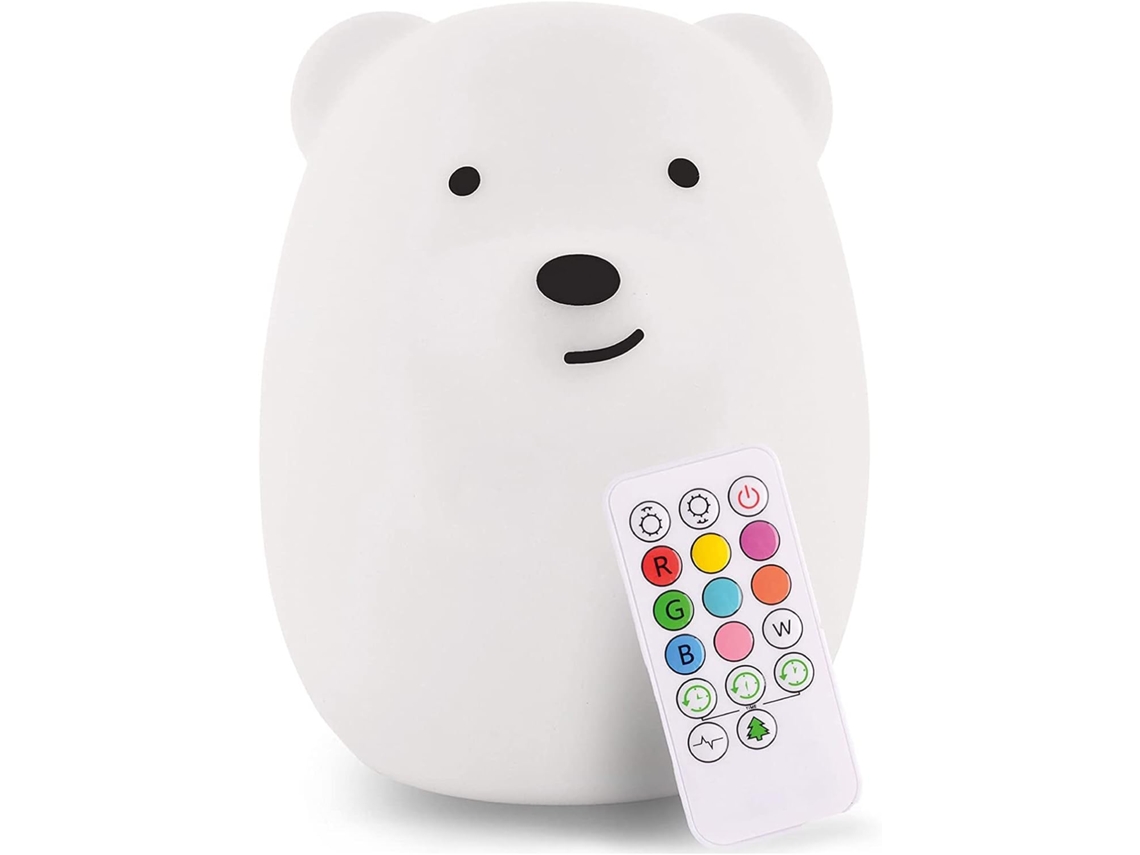 Luz noturna infantil para bebês com luzes que mudam de cor e criam uma atmosfera aconchegante.