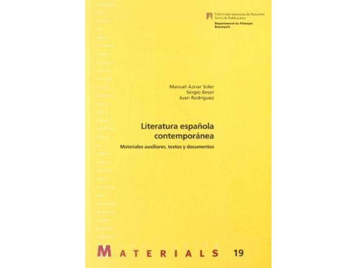 Livro Literatura española contemporánea de Manuel Aznar Soler, Sergio Beser et al. (Espanhol)