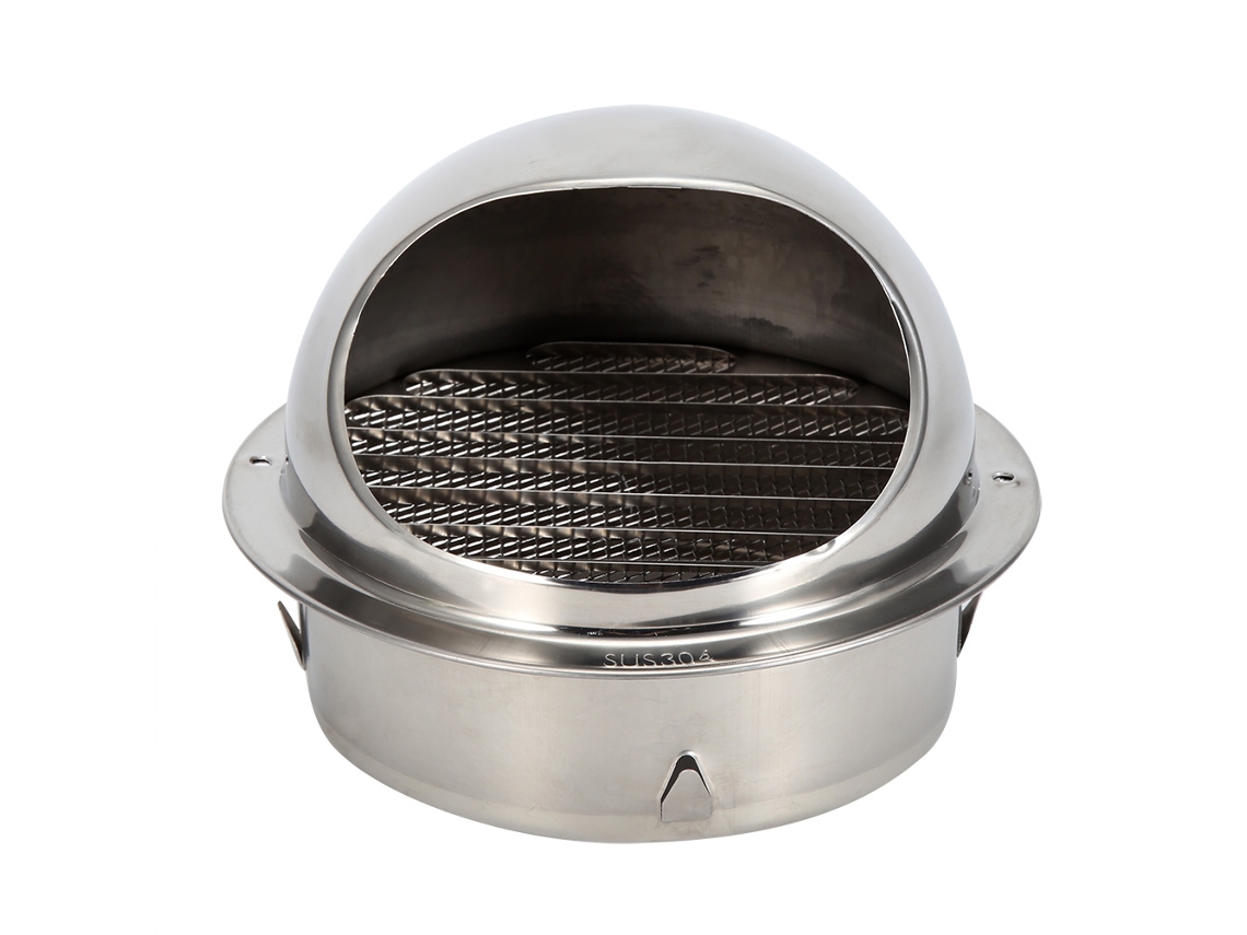 Ventilador de exaustão em aço inoxidável 304, adequado para sistemas de ar fresco e em conformidade com os requisitos de tamanho da Amazon.
