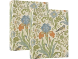Pasta Redondo Retrô Com Carimbo Pássaro Íris William Morris 3, 8cm 1, 5 Polegadas Com Sacos, Pacote Com 1 2, 200 Folhas