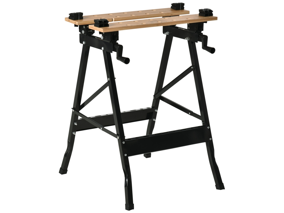 Bancada de Braçadeira Dobrável, com 4 Grampos, Carga 150 Kg, 63,5x60,5x78cm Preto | S/MARCA