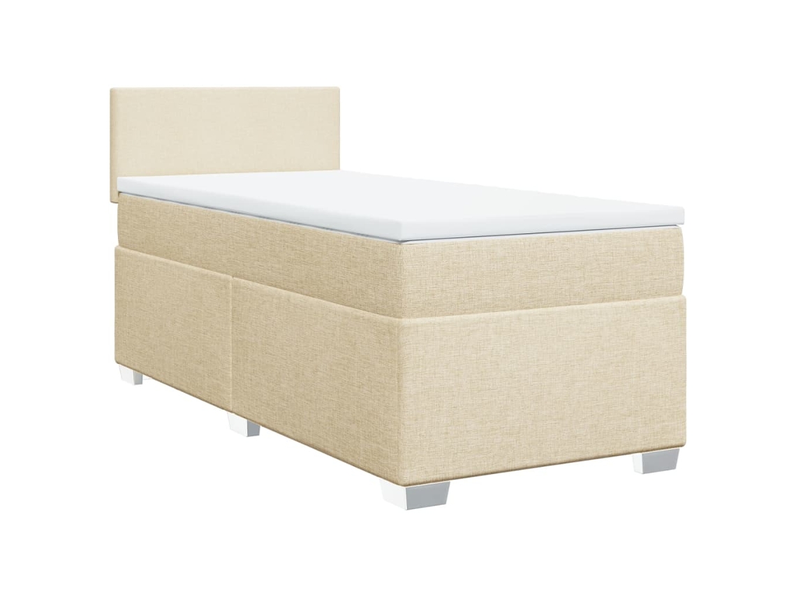 Cama com Molas/colchão 90x200 Cm Tecido Cor Crème MAISON EXCLUSIVE