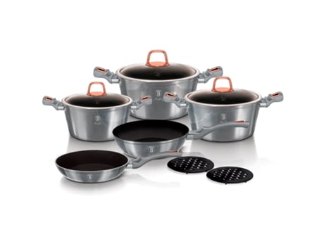 Trem de Cozinha Indução BERLINGER HAUS Moonlight Cinza 20-24-28 cm