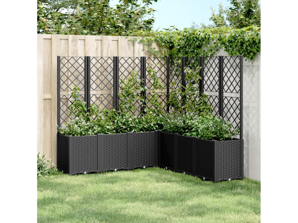 Vidaxl Vaso/floreira De Jardim C/ Treliça 160x160x140 Cm Pp Preto