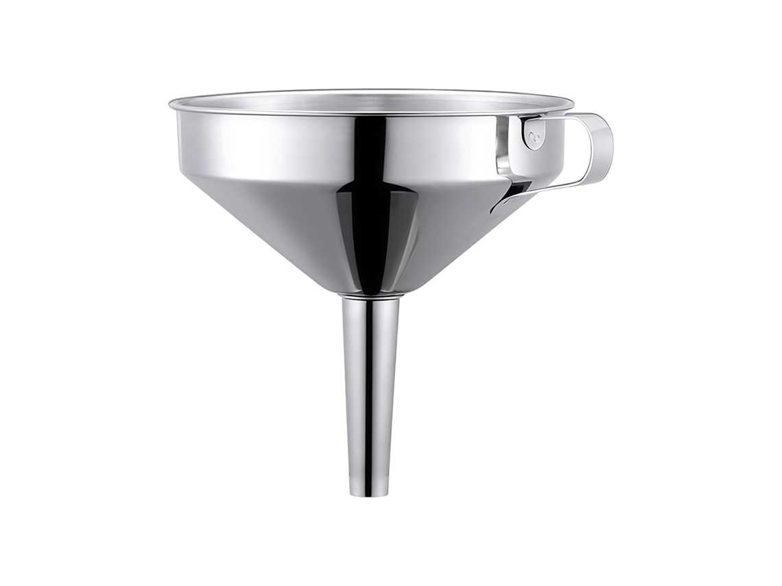 Funil De Metal Para Despejar Ingredientes Na Cozinha, Funil De Aço Inoxidável Com Boca Larga, Bico Estreito E Alça