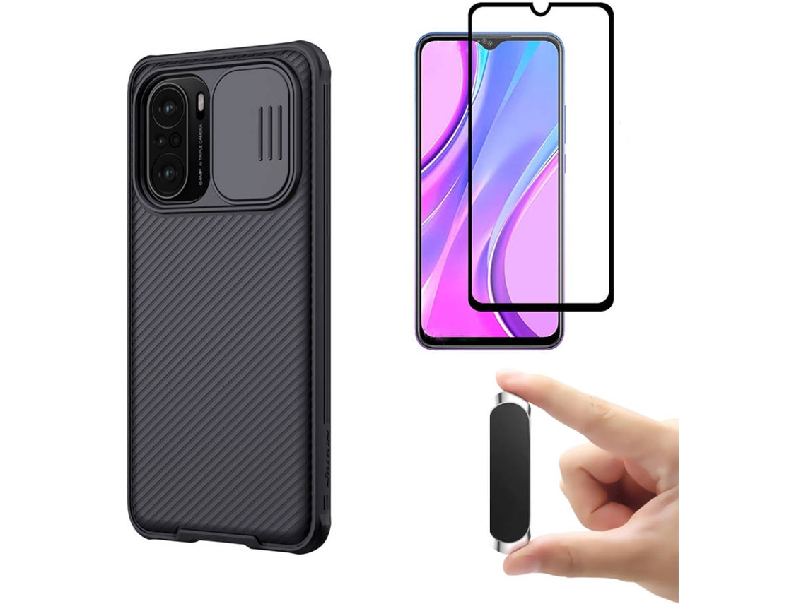 Kit Película Full Cover Xiaomi Poco F3 PHONESHIELD Camshield e Suporte Multifunção Preto