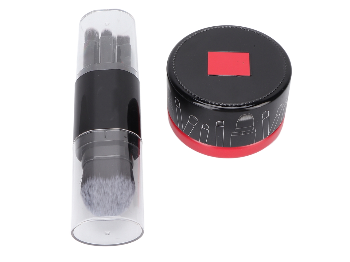 5pcs Conjunto De Pincéis De Maquilhagem Profissional Para Viagem Com Caixa De Limpeza