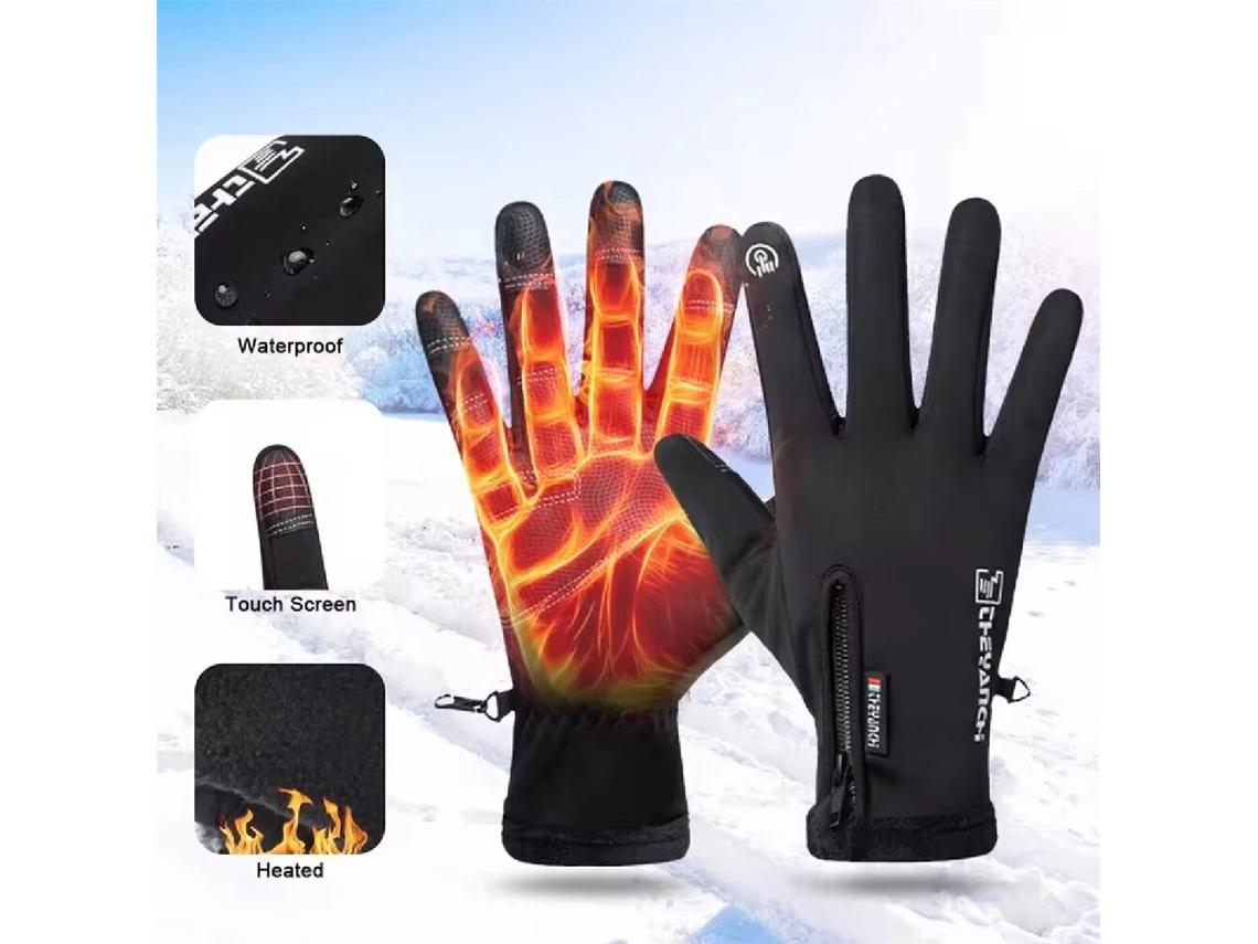 Lxanes Luvas Pretas Inverno Motociclismo Tela Sensível Toque Impermeáveis Térmicas Esqui Pesca Esportes Aquáticos