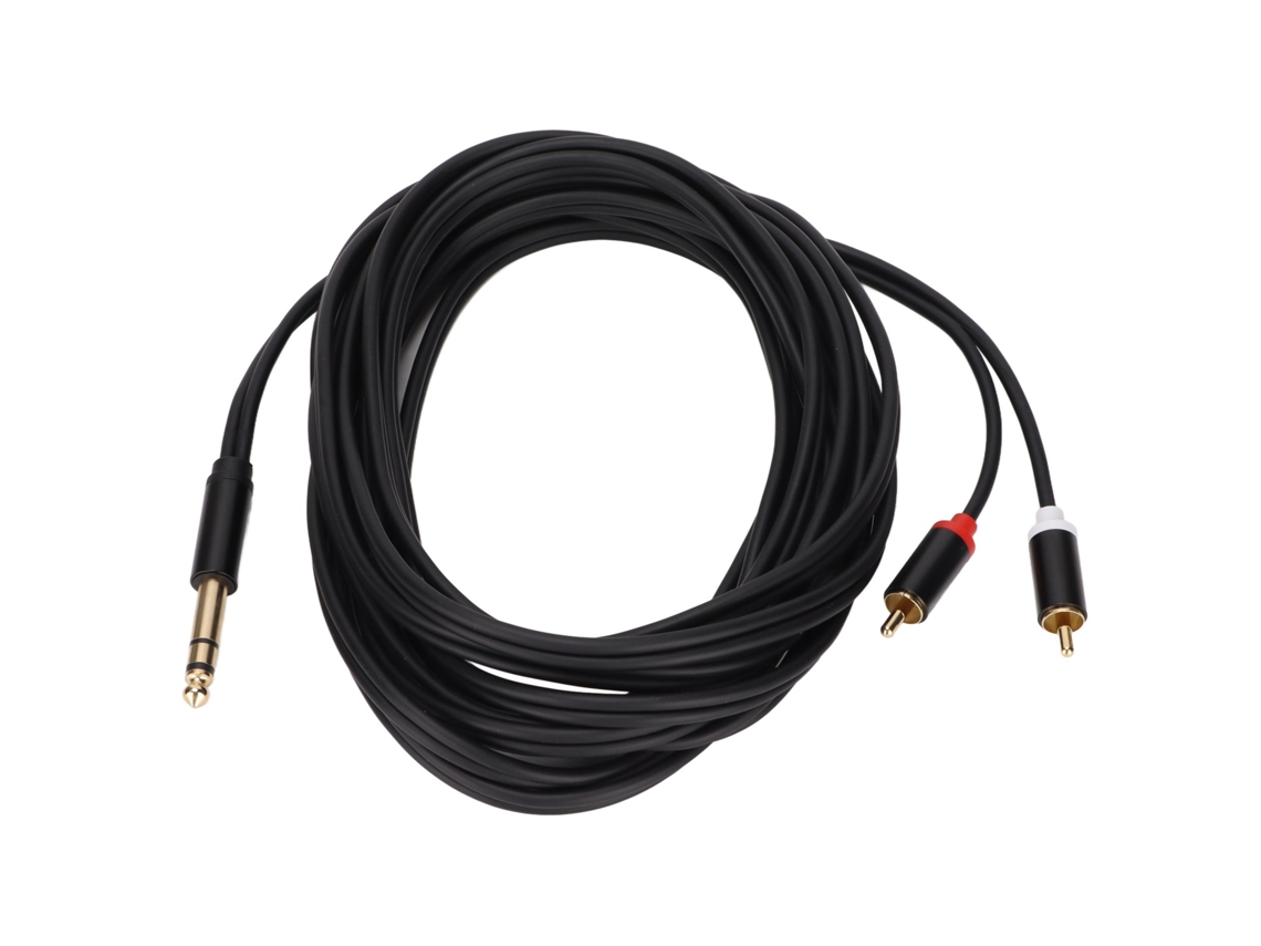 Cabo de 6,35 mm para 2 RCA banhado a ouro, série 1/4 de polegada, divisor de áudio CHABERLU