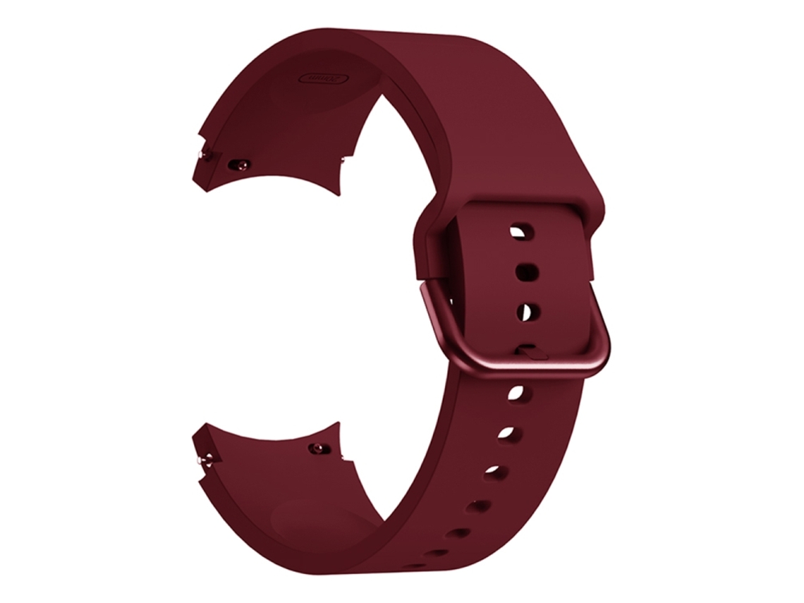 Bracelete Para Samsung Galaxy Watch 4 (44mm) - Silicone Universal Com Fivela - Red Wine Red