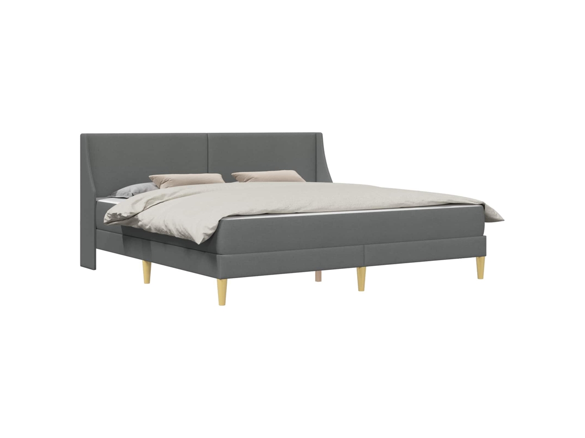 SYFAX™ Estrutura de Cama com Colchão Cinza Escuro 180 X 200 Cm Tecido
