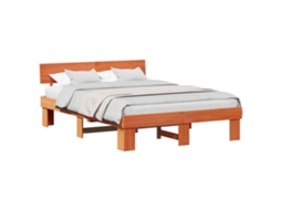 Estrutura da Cama com Cabeceira Marrom Cera 140x200 cm MAISON EXCLUSIVE