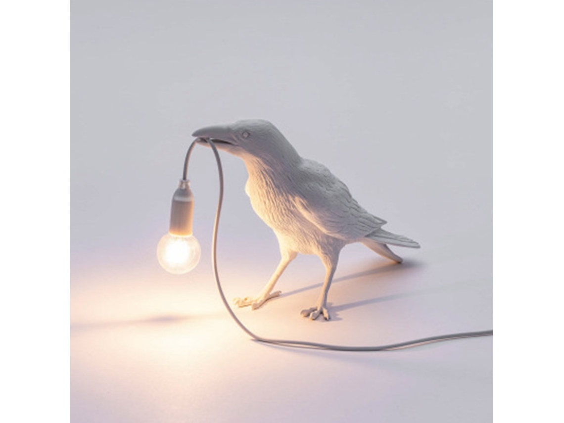 BRILVIBERA Aplique Italiano Moderno Seletti Bird em Resina Preta e Branca