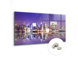 Quadro Magnético Nova York À Noite Para A Sala De Estar Espelharte (120x60 Cm)