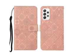 Capa De Couro Com Padrão Étnico E Relevo Para Samsung Galaxy A23