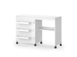 Mesa de Costura Dobrável Branco 118,5 X 79,5 X 40 Cm VICCO
