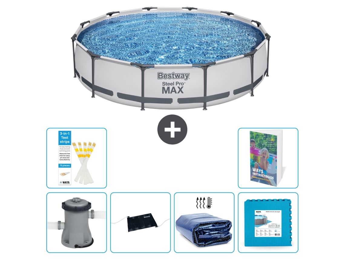 Piscina Bestway Steel Pro Max Redonda 366x76 Cm 5 peças S340 BESTWAY