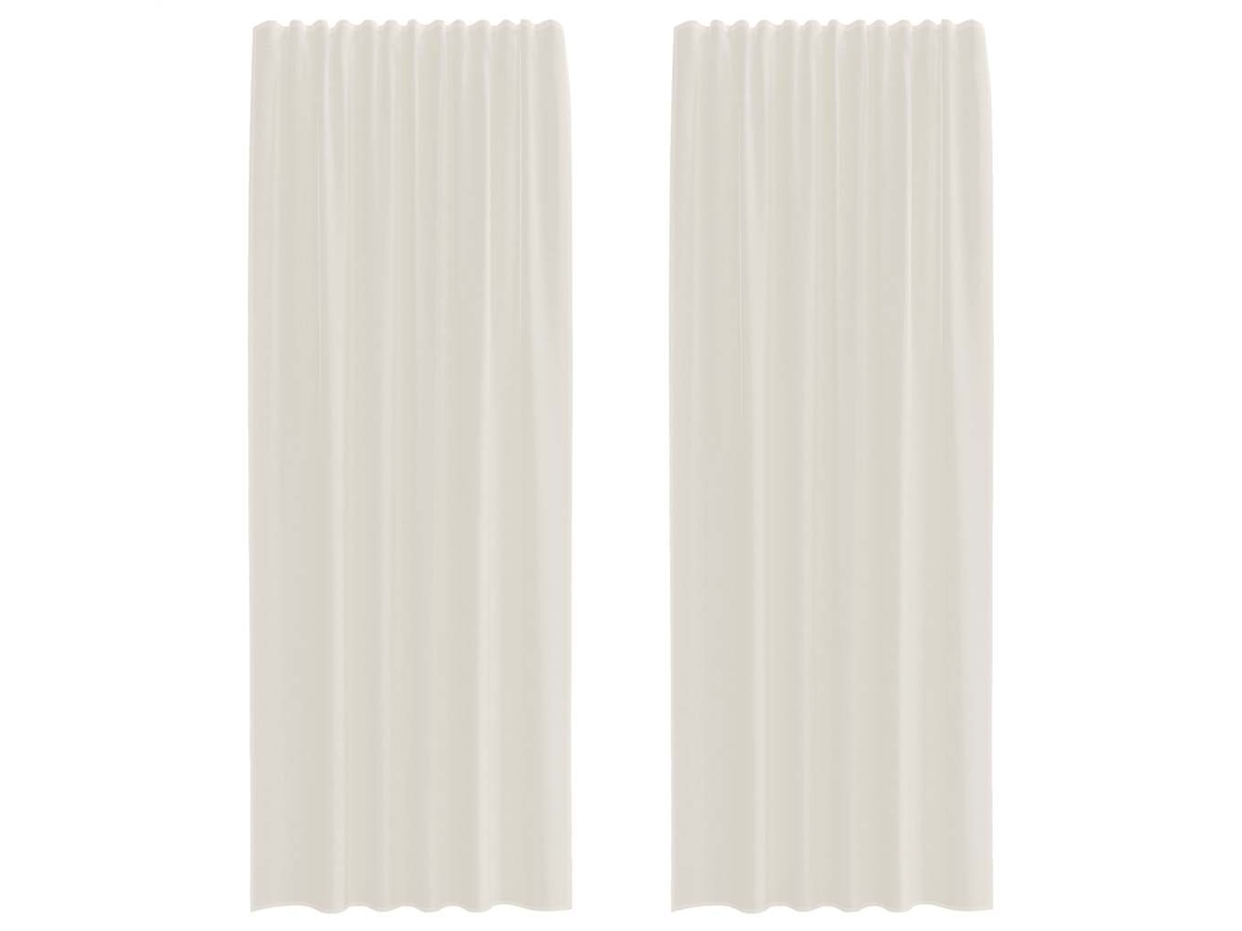 Cortinas de Voile com Bolsos para Varão 2 Pcs Creme MAISON EXCLUSIVE
