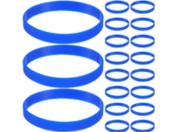 Pulseiras de silicone ajustáveis e unissex Homsfou, azul escuro, 60 unidades, para eventos esportivos, festas e uso em geral.
