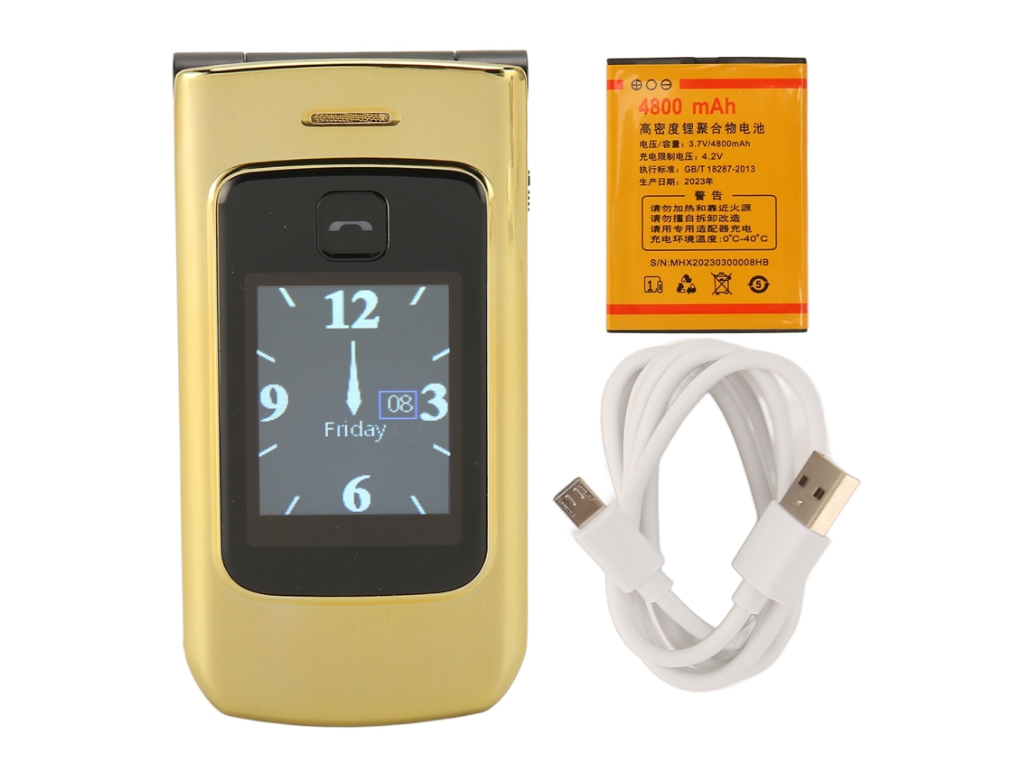 Telefone Clamshell 4g LAXISCREED (botões Grandes, Telas Duplas)