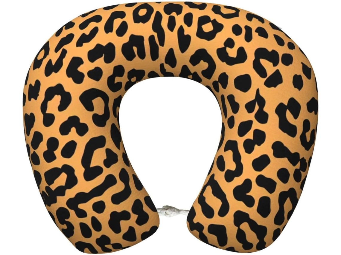 Travesseiro de Viag Espuma Viscoelástica com Estampa Girafa Suporte para o Pescoço 100 % Poliéster Premium