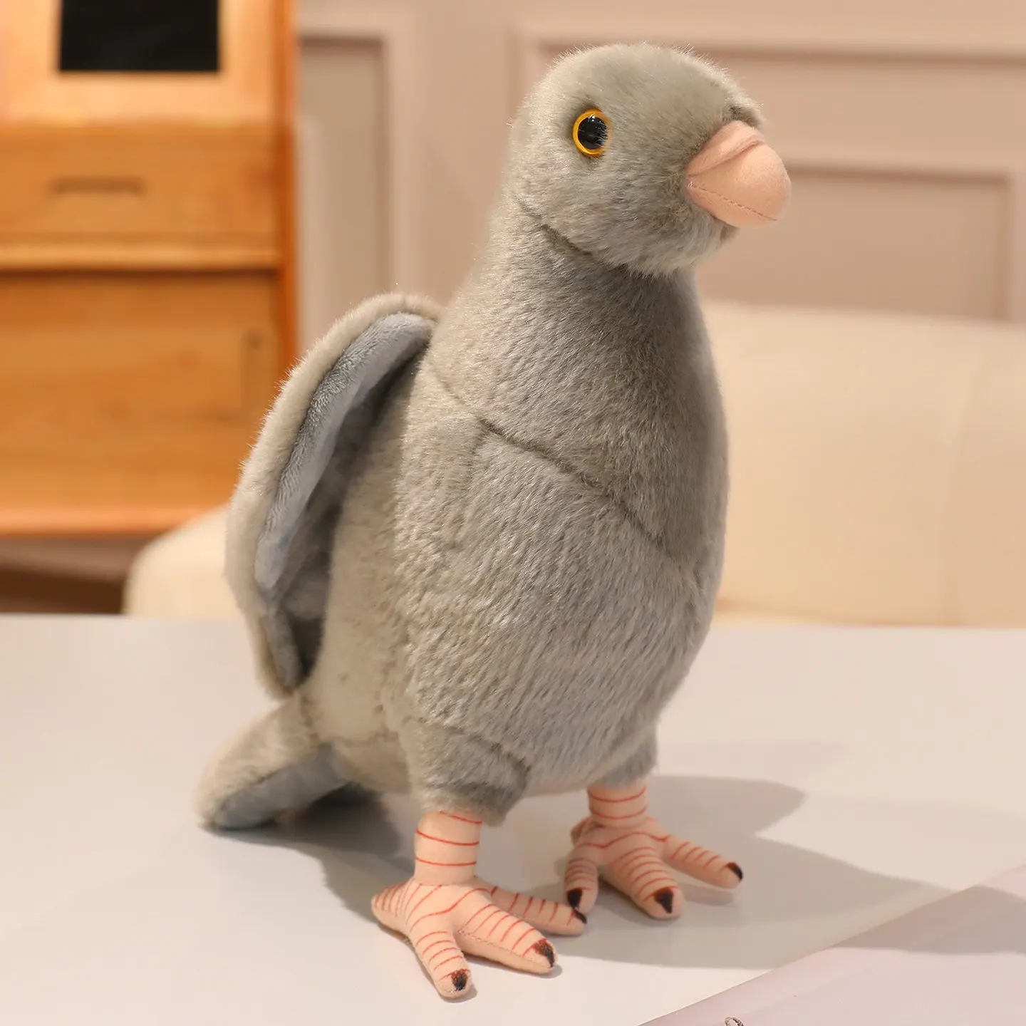 (pombo Cinza 22cm) Brinquedo De Pelúcia De Pombo Simulado, Boneco Da Paz