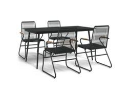 Garden Dining Set, Garden Dining Sets Vidaxl Preto Rattan / Vime (n/a)