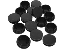 Tampas Redondas De Plástico Para Tubos Jojofuny, 45mm, 16 Peças, Pretas, Protetores Para Pés De Cadeiras E Móveis, Capas