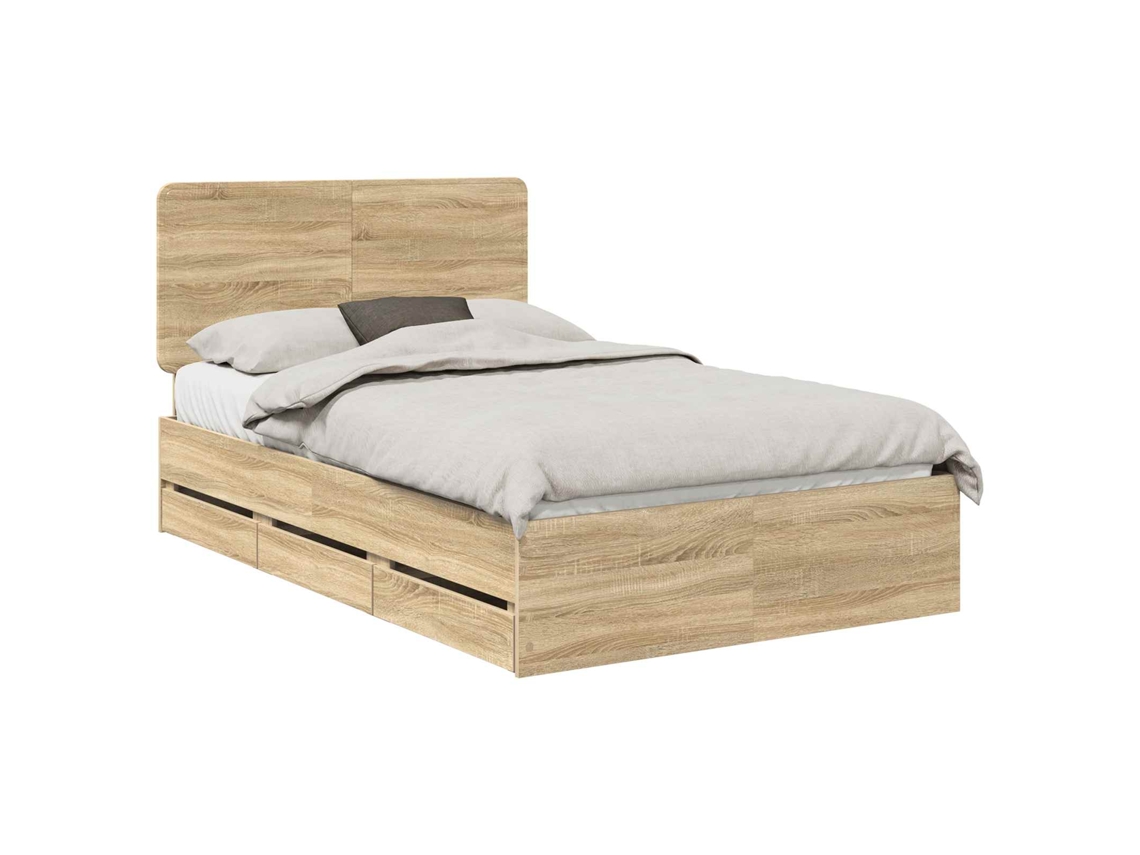 Estrutura de Cama com Gaveta MAISON EXCLUSIVE Carvalho Sonoma 120 X 190 cm