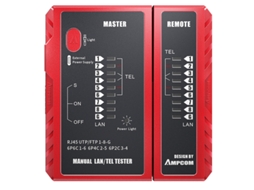 (vermelho) Testador De Cabos De Rede, Ferramenta De Reparo De Rede Ethernet, Adequado Para Cabos Rj45, Rj11, Rj12, Cat5, Cat6, Cat7, Cat8 E Lan.