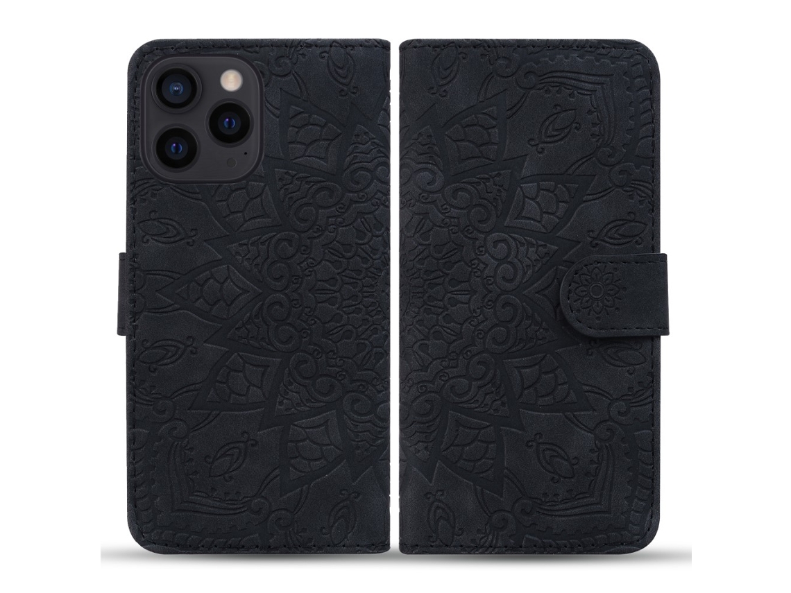 Capa Em Couro Pu, Preto, Para Iphone 16 Pro Max