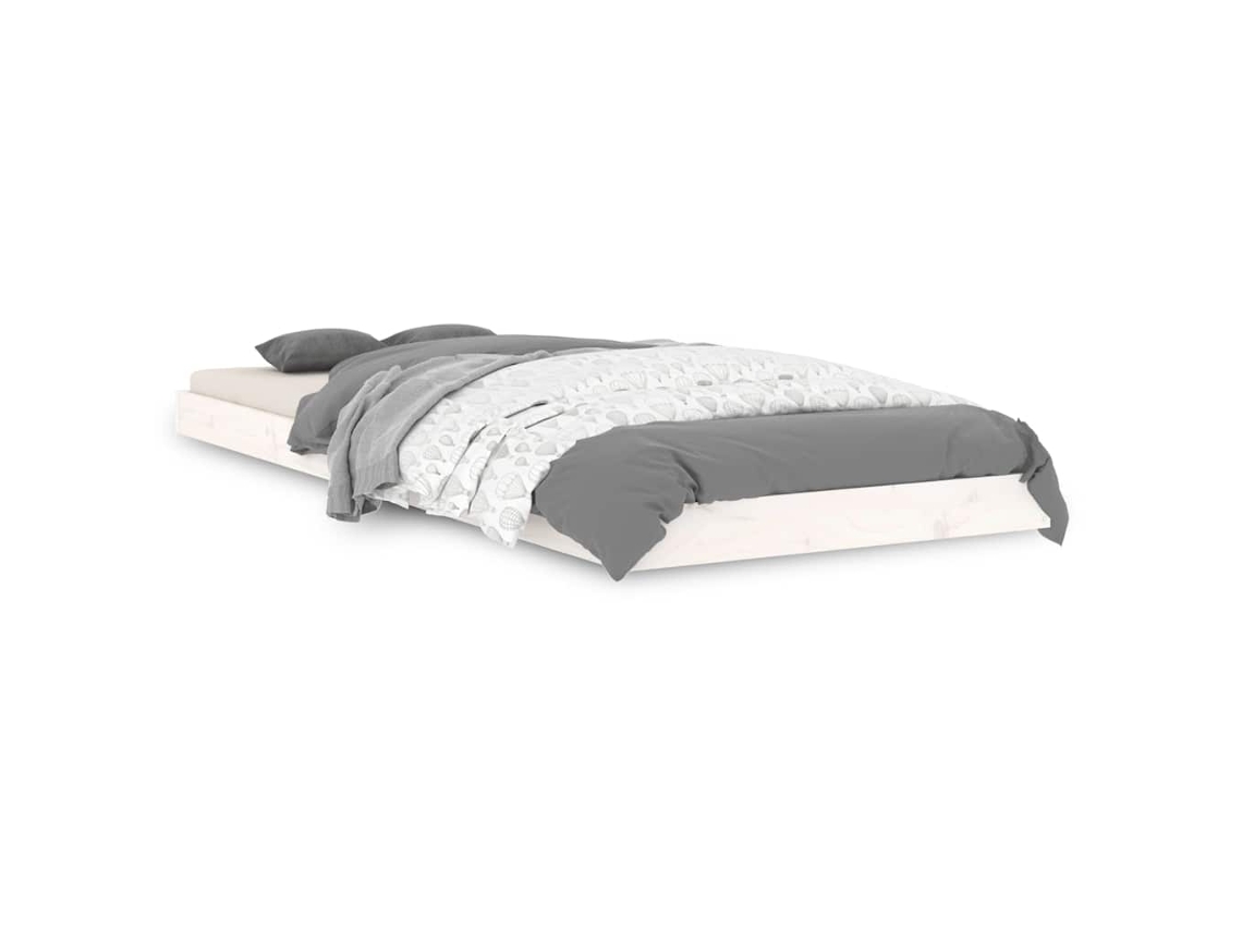 Bed Frame, Bed Frames Vidaxl Branco Madeira De Pinho (75 X 190 Cm)