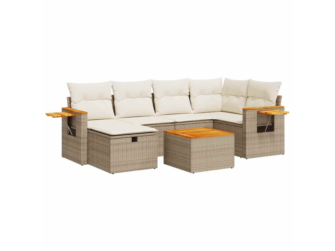Garden Sofa Set, Garden Sofa Sets Vidaxl Bege Rattan / Vime (n/a)