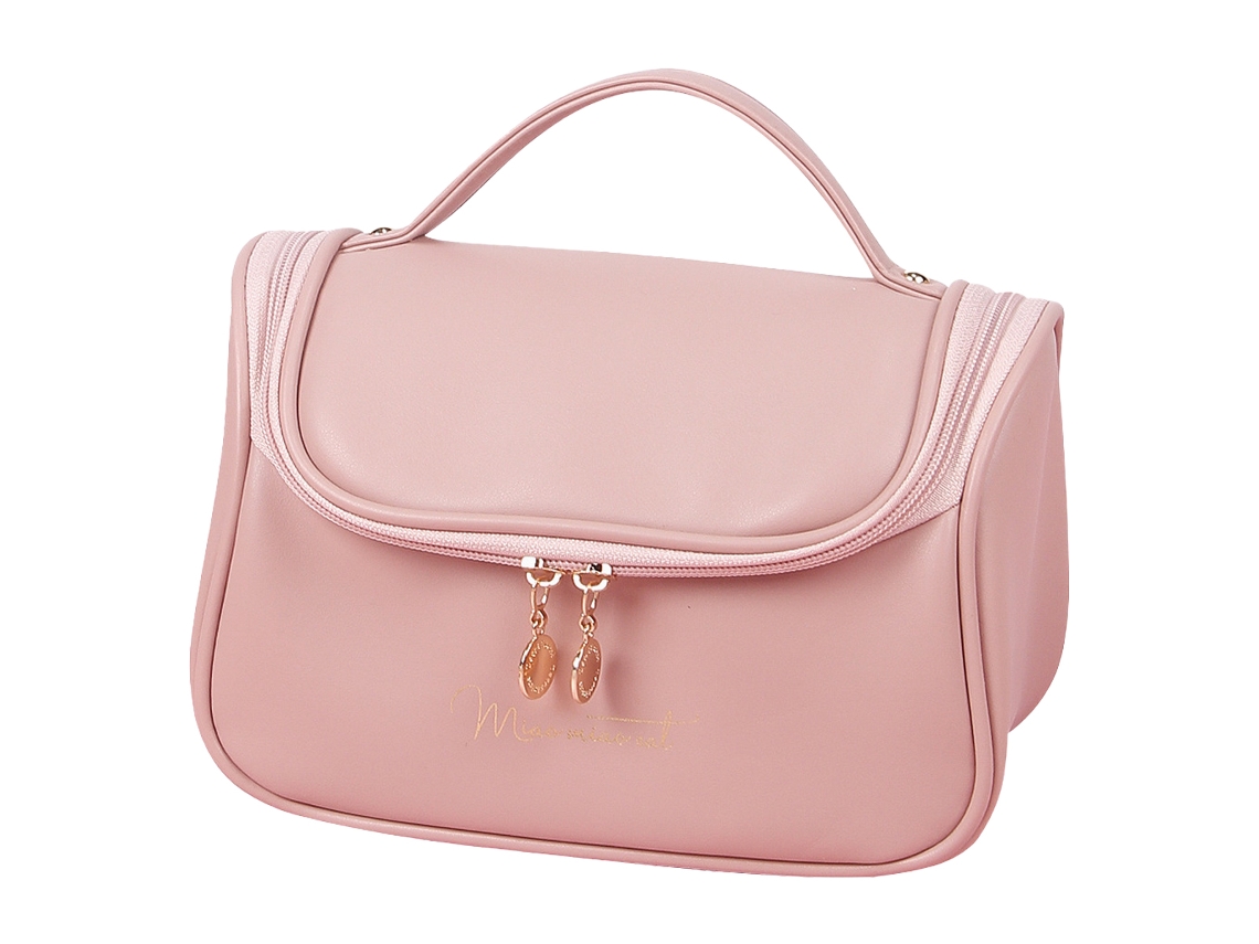 Bolsa De Viagem De Mulher Maquilhagem Portátil Higiene Pele Sintética Rosa (22x14.5x13.5cm)