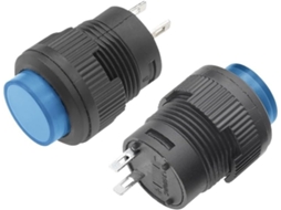 1-interruptor De Botão Pressão Com Trava Automática Azul 16mm, Não Iluminado, 2 Pinos, R16-503