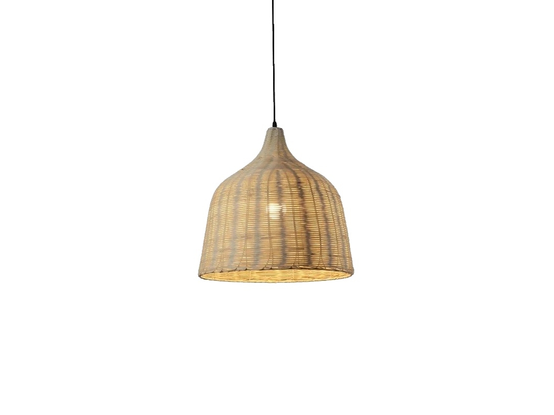 Candelabro De Rattan, Estilo Vintage De Bambu, Uso Interno, 35cm, Sem Lâmpada