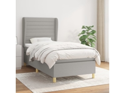 Vidaxl Cama Com Molas/colchão 80x200 Cm Tecido Cinza-claro