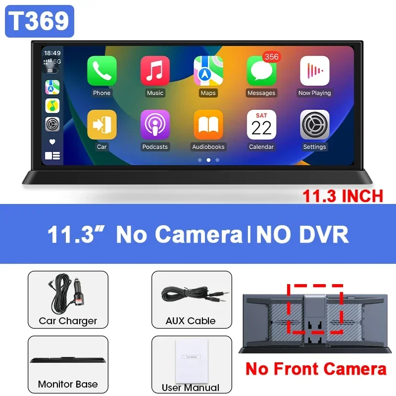 Câmera Veicular De 11,3 Polegadas Com Tela Giratória 4k E Carplay.