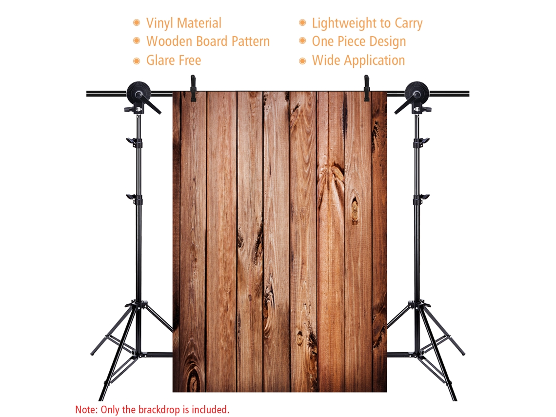 Painel de fundo fotográfico em vinil com aparência de madeira, 1,5 x 2,1 m / 5 x 7 pés, para decoração de estúdio fotográfico, aniversários infantis, casamentos e cabines de fotos.