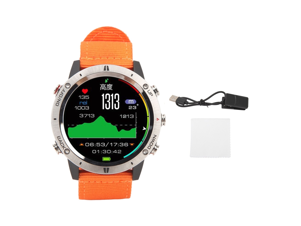 Relógio Inteligente Masculino Bluetooth 4.0 Ip68 Touch Tela 1.28'' Monitor Cardíaco S/MARCA