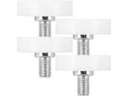 Rodas De Reposição Para Gavetas, 10 Peças, Aço Inoxidável, Nylon Branco