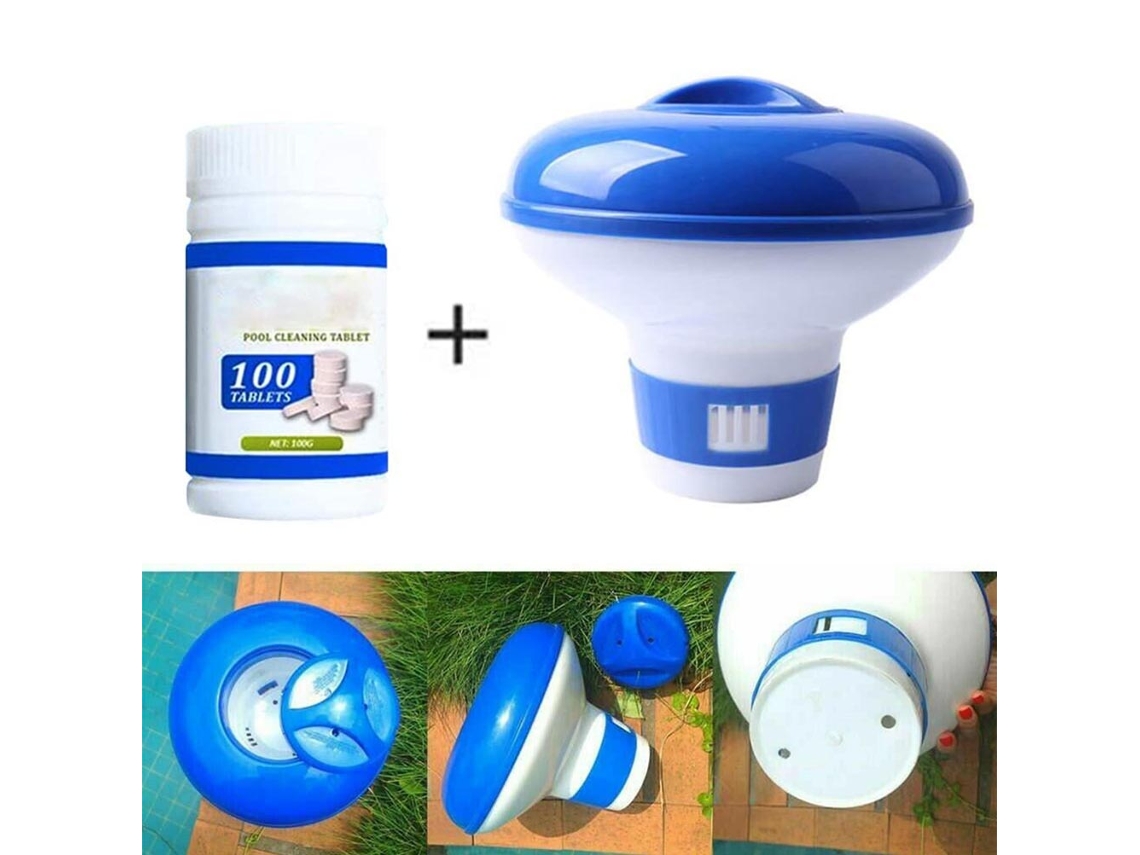 Dispensador de cloro com 100 pastilhas para piscina e spa