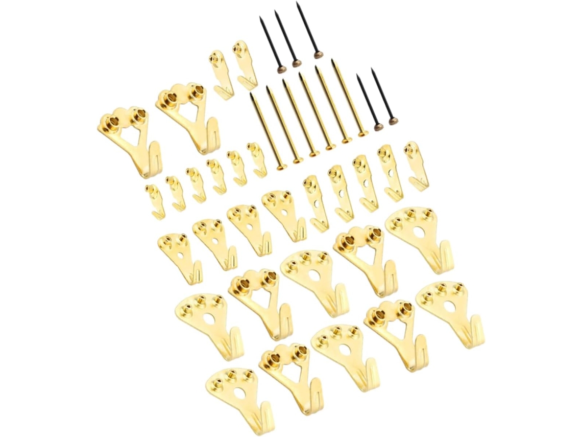 Ganchos De Metal Para Fixação Na Parede, Pregos Pretos, Alta Resistênc