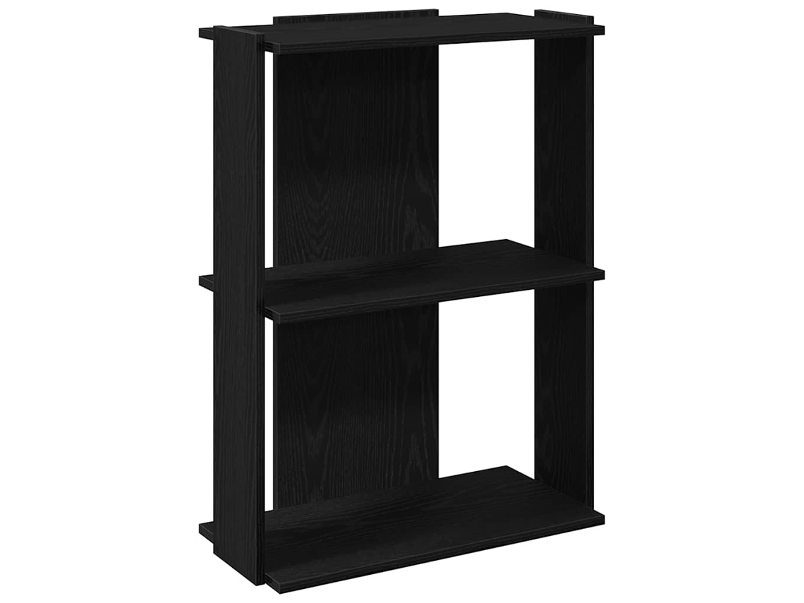 Estante de 3 MAISON EXCLUSIVE Níveis em Madeira Trabalhada Preto (60x30x80 cm)