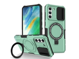 Capa Zruxe Compativel Com Samsung Galaxy S21 Fe 5g (camshield - Magsafe - Tpu - Híbrido - Pc - Azul Claro)