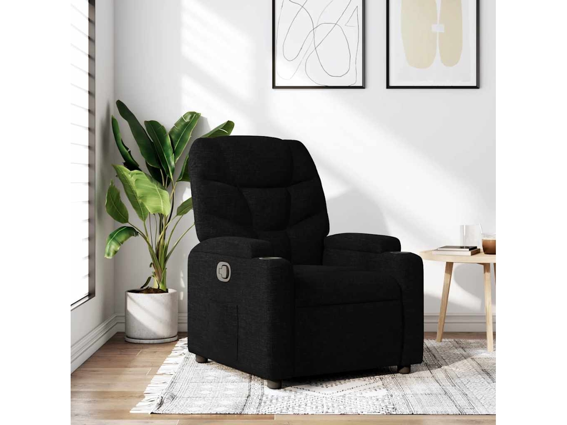 Vidaxl Poltrona Reclinável Tecido Preto