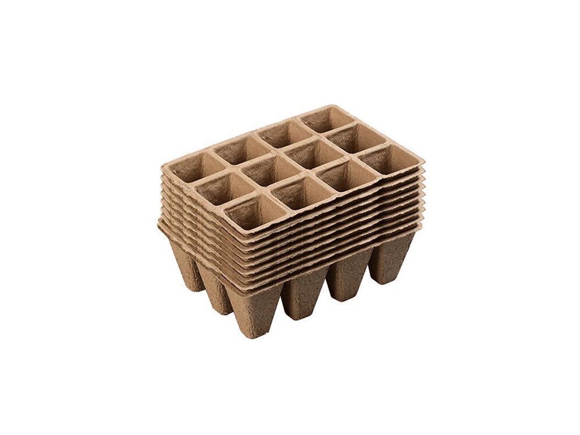 10 Pacotes De Vasos De Fibra Biodegradáveis Com 120 Células Para Plantas E Sementes