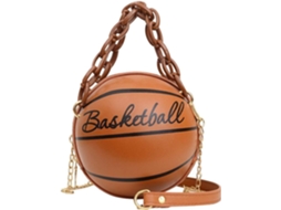 Bolsa De Ombro Redonda Em Formato De Bola De Basquete, Bolsa Circular Inovadora Para Mulheres.