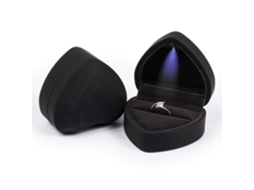 Caixa coração veludo LED - presente noivado/casamento EIOORORRIY